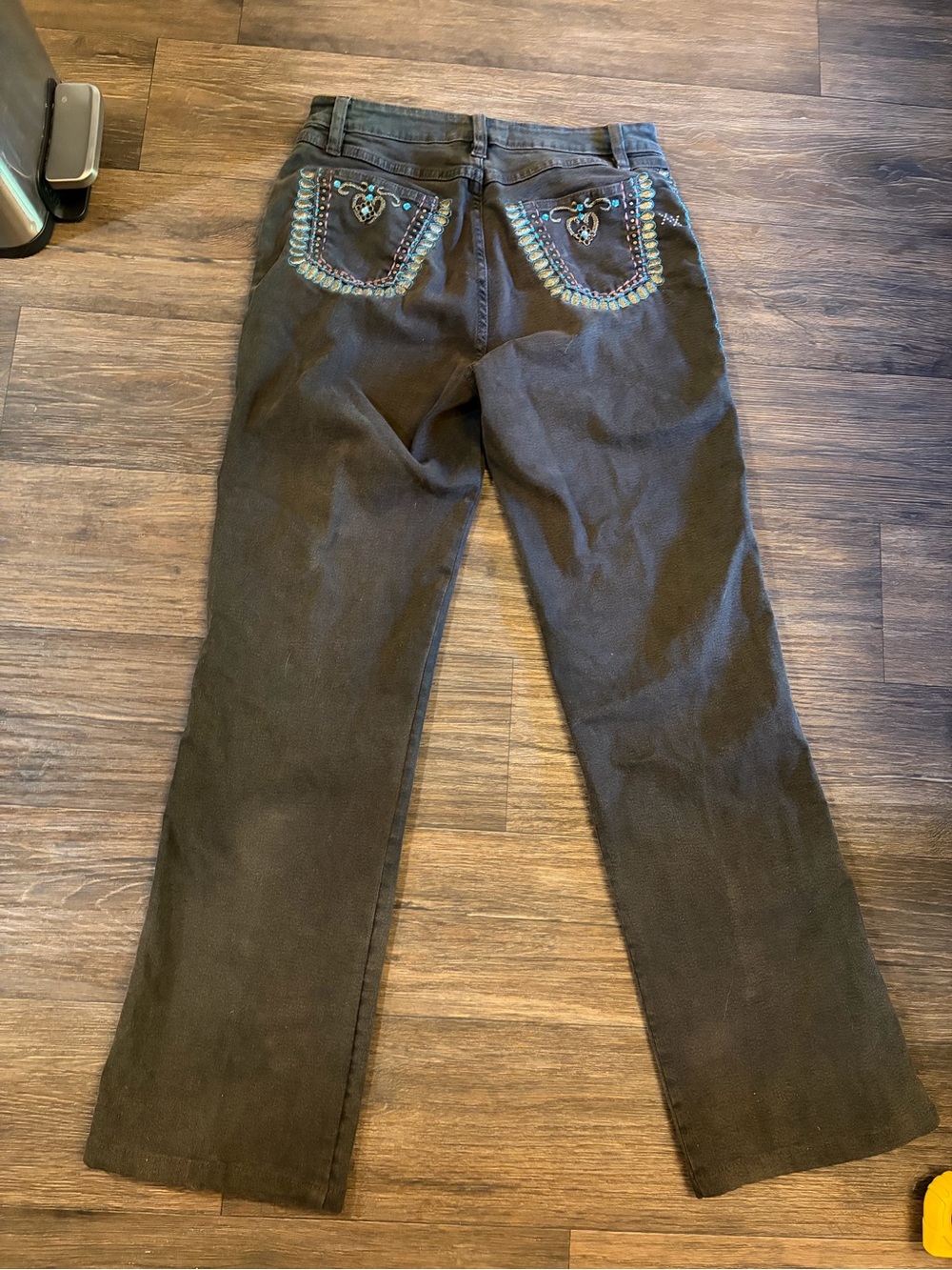 Brazil Roxx Women’s Y2K Western Bling Blue & Brown Patina Wash Jeans BR 44/US 8 - Picture 9 of 9